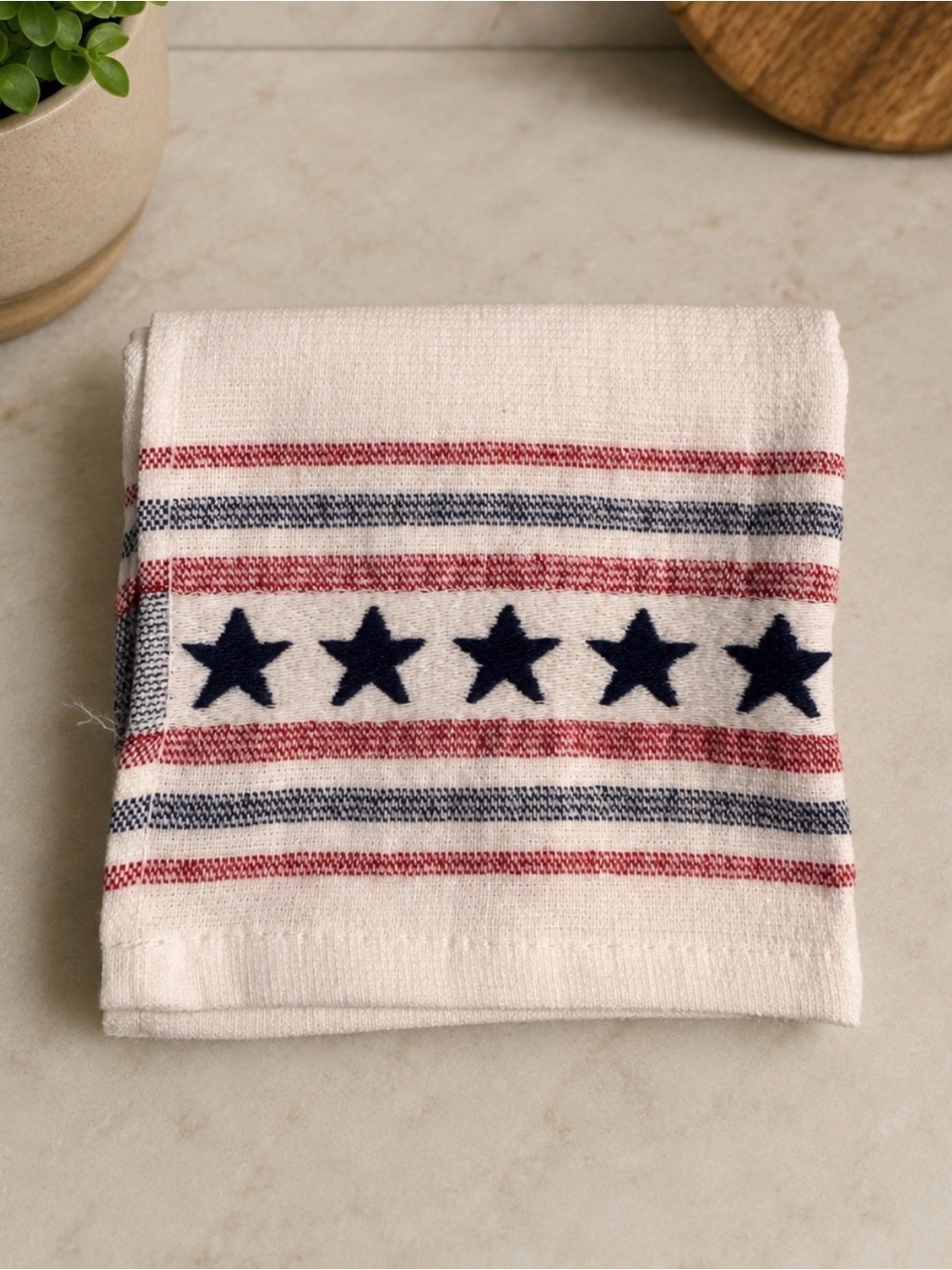 🇺🇸 Hobby Lobby Patriotic Star & Stripe Washcloths/Dishcloths – Set of 6 – NWOT
